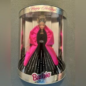 Holiday Barbie in Vibrant Pink and Elegant Black Ensemble